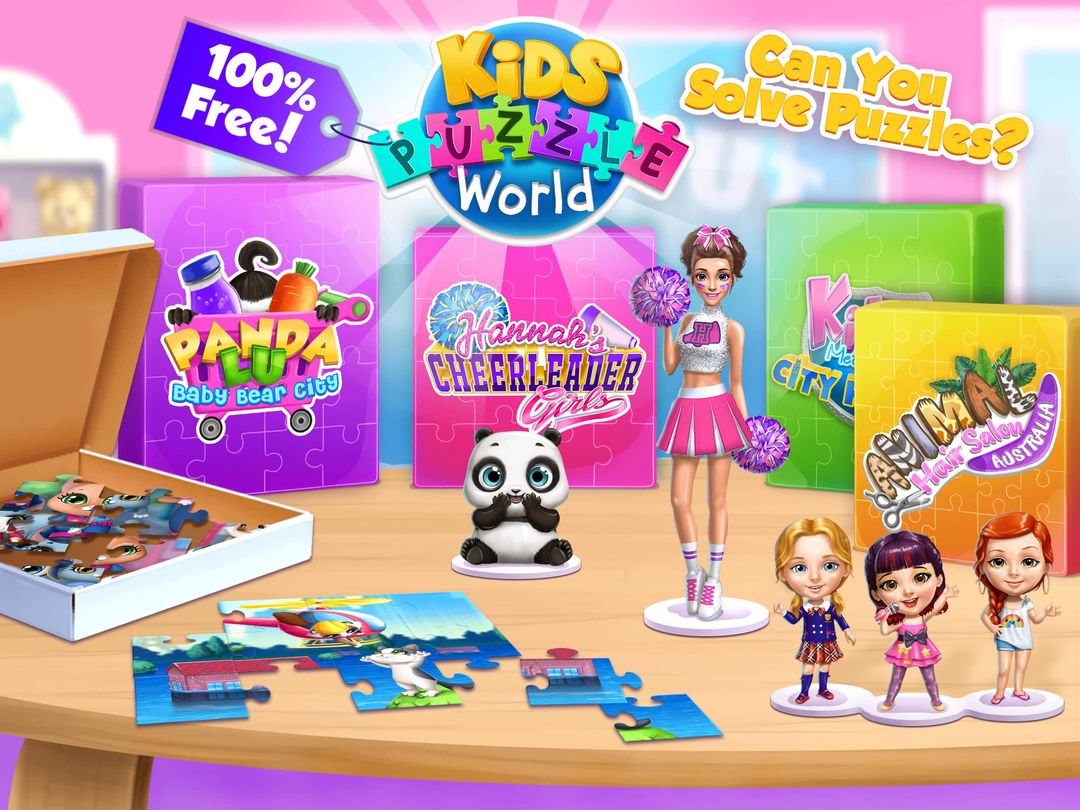 Screenshot of Kids Puzzle World - Free Animal & School Jigsaws