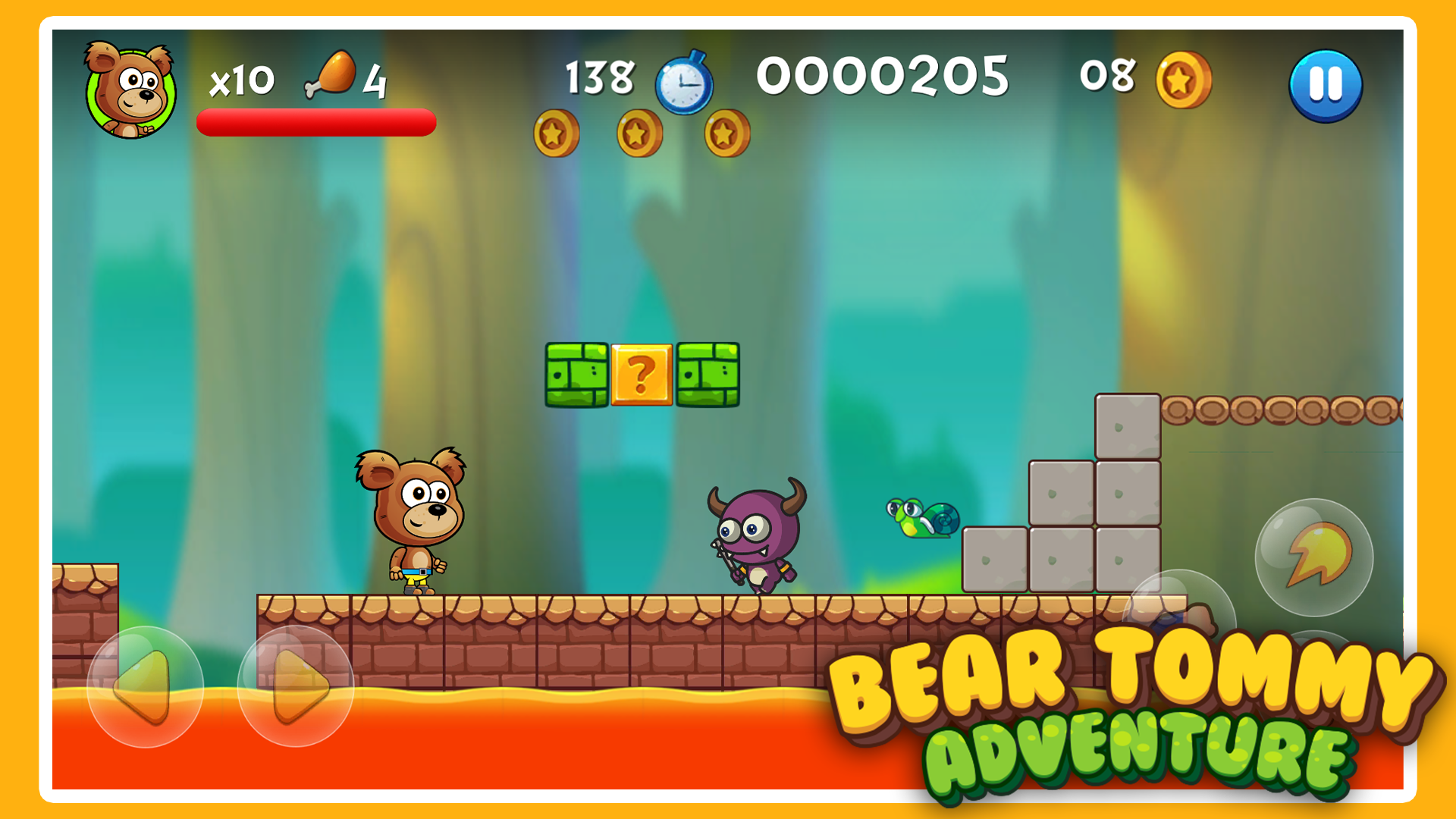 Captura de Tela do Jogo Bear Tommy Adventure