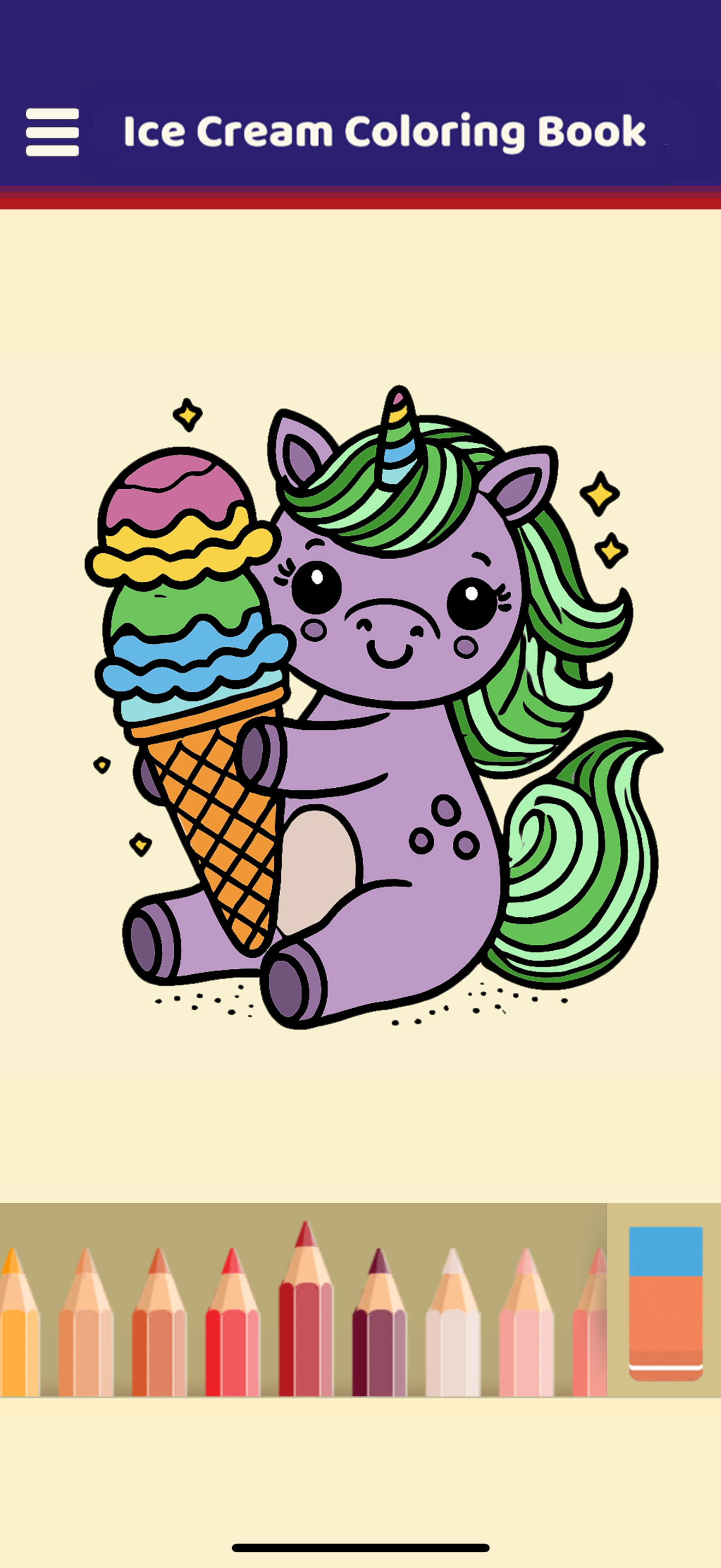 My Ice Cream Coloring Book Game Screenshot