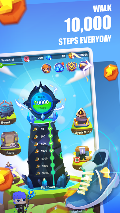 Walking RPG: Hero health game Game Screenshot