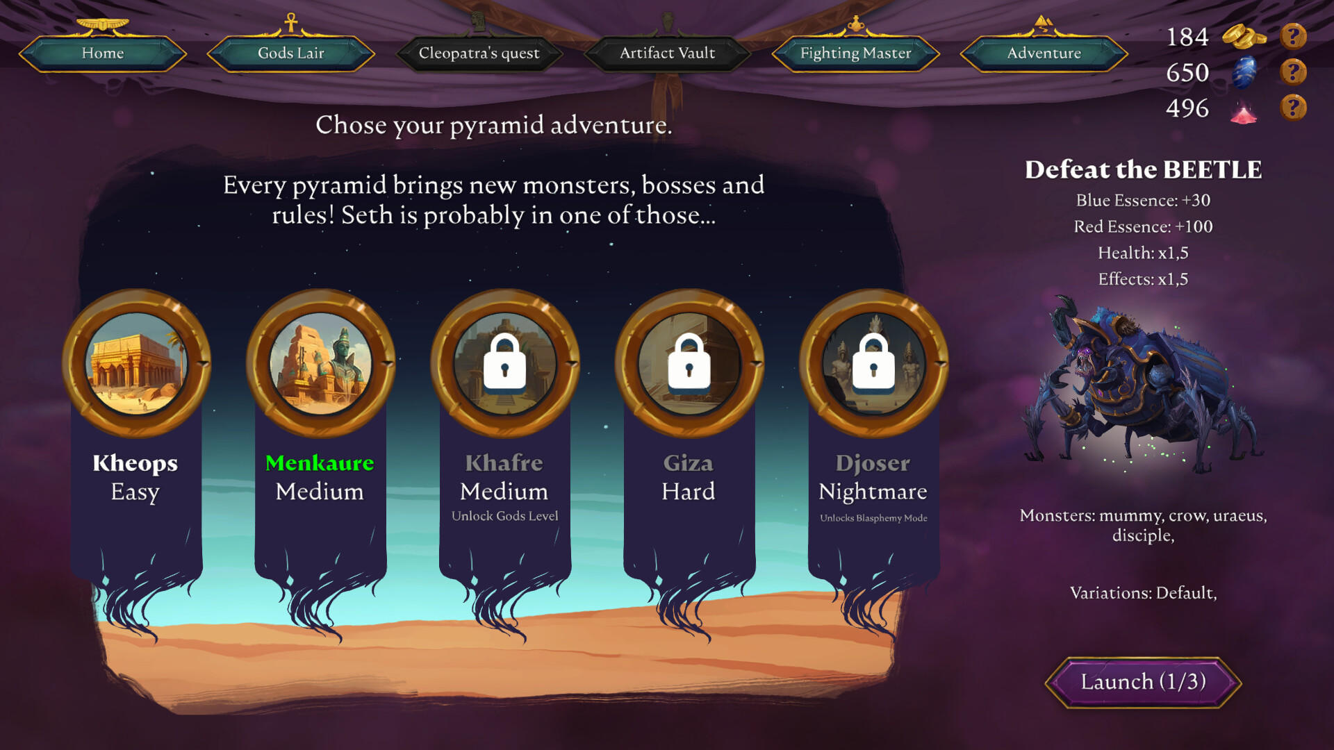 Creeping Deck: Pharaoh's Curse Game Screenshot