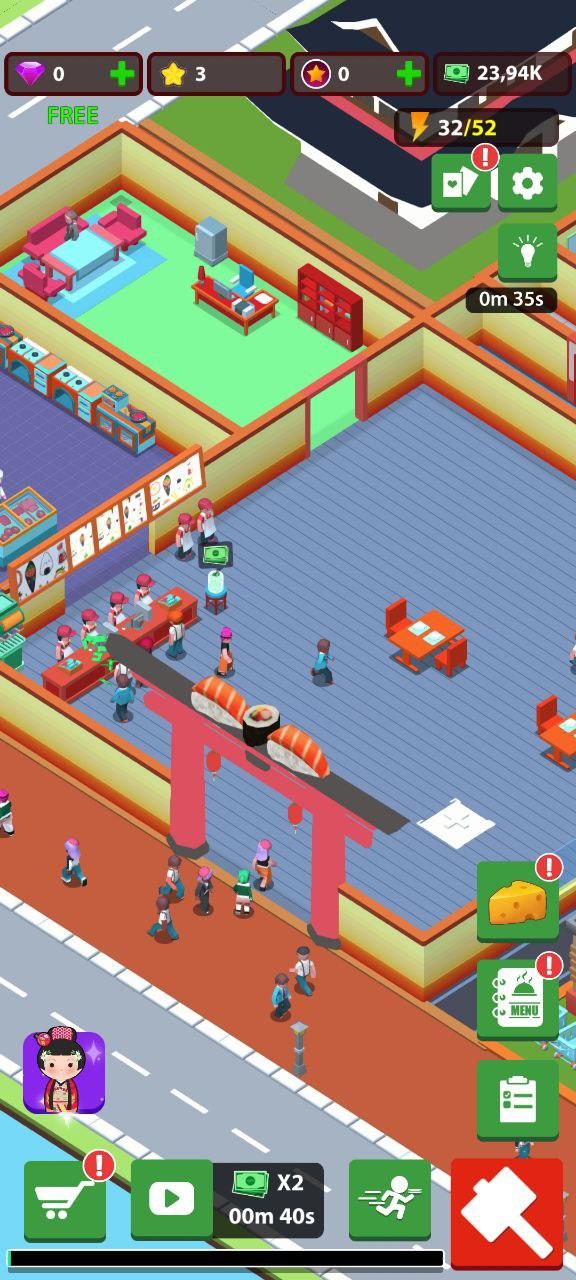 Dream Sushi Tycoon - Idle Game Game Screenshot