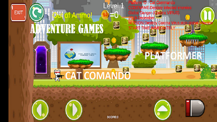 Free Shooter 2D: Cat Commandos Game Screenshot