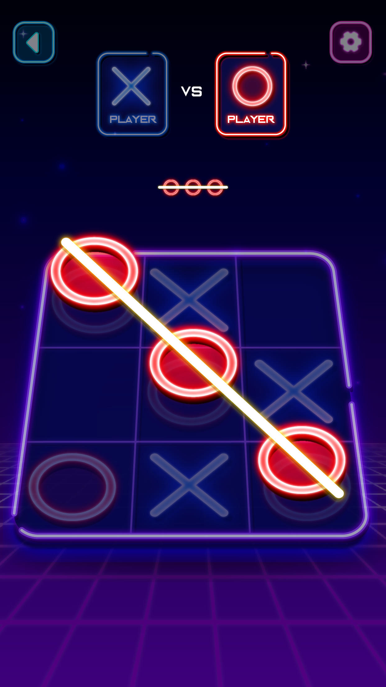 Screenshot 1 of Tic Tac Toe Glow: 2 Player XO 1.0.49