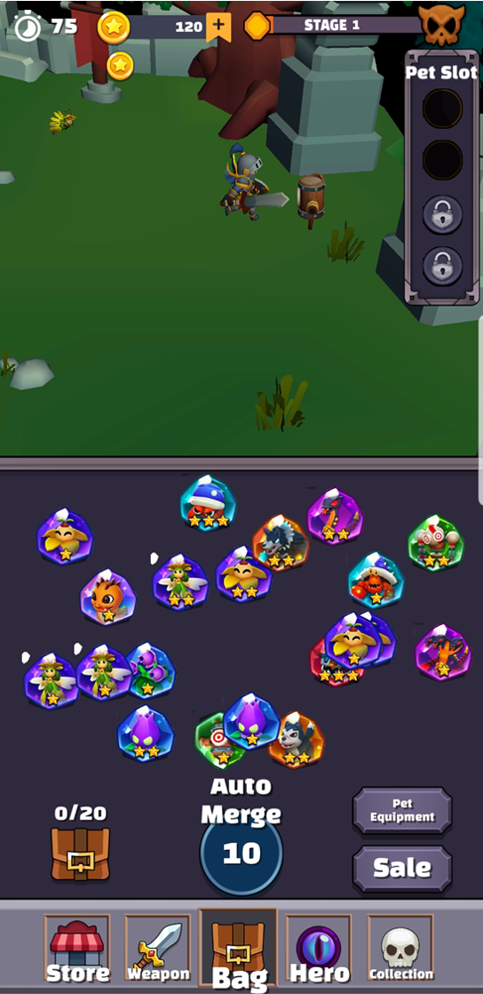 Merge Monster : Idle Hero 遊戲截圖