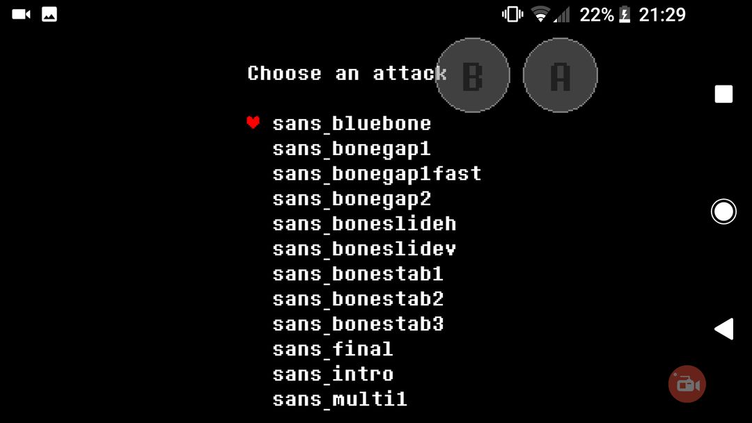 Sans Fight Recreation screenshot game