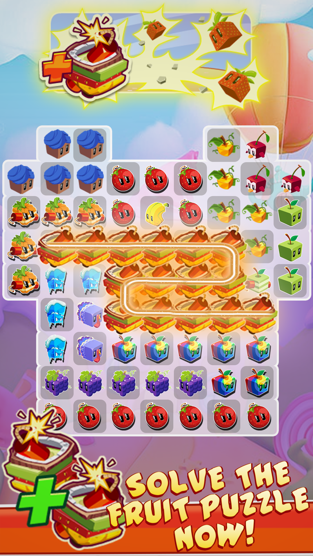 Juice cube: Match 3 Fruit Game Game Screenshot
