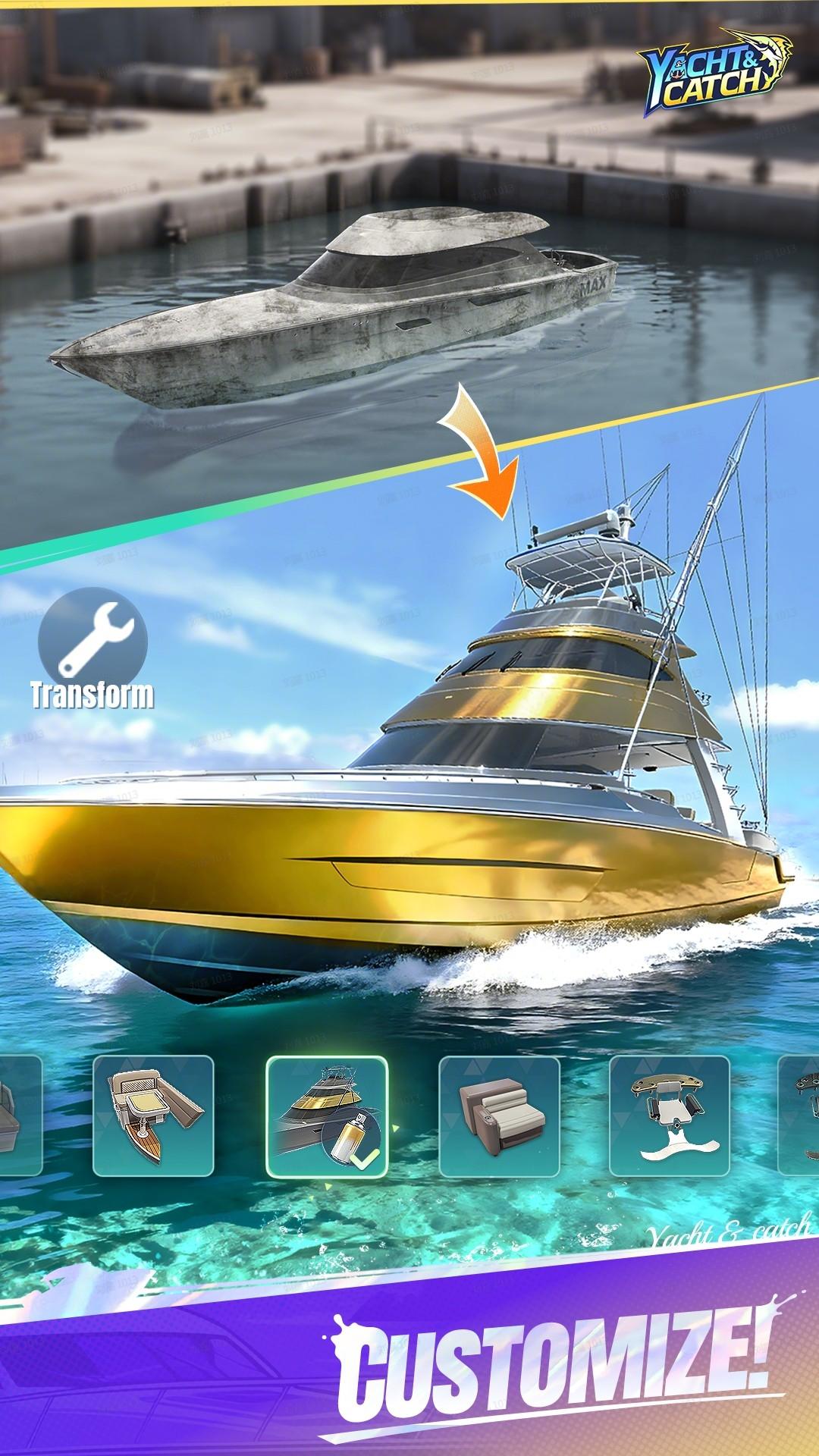 Yacht & Catch: Fishing Game Game Screenshot