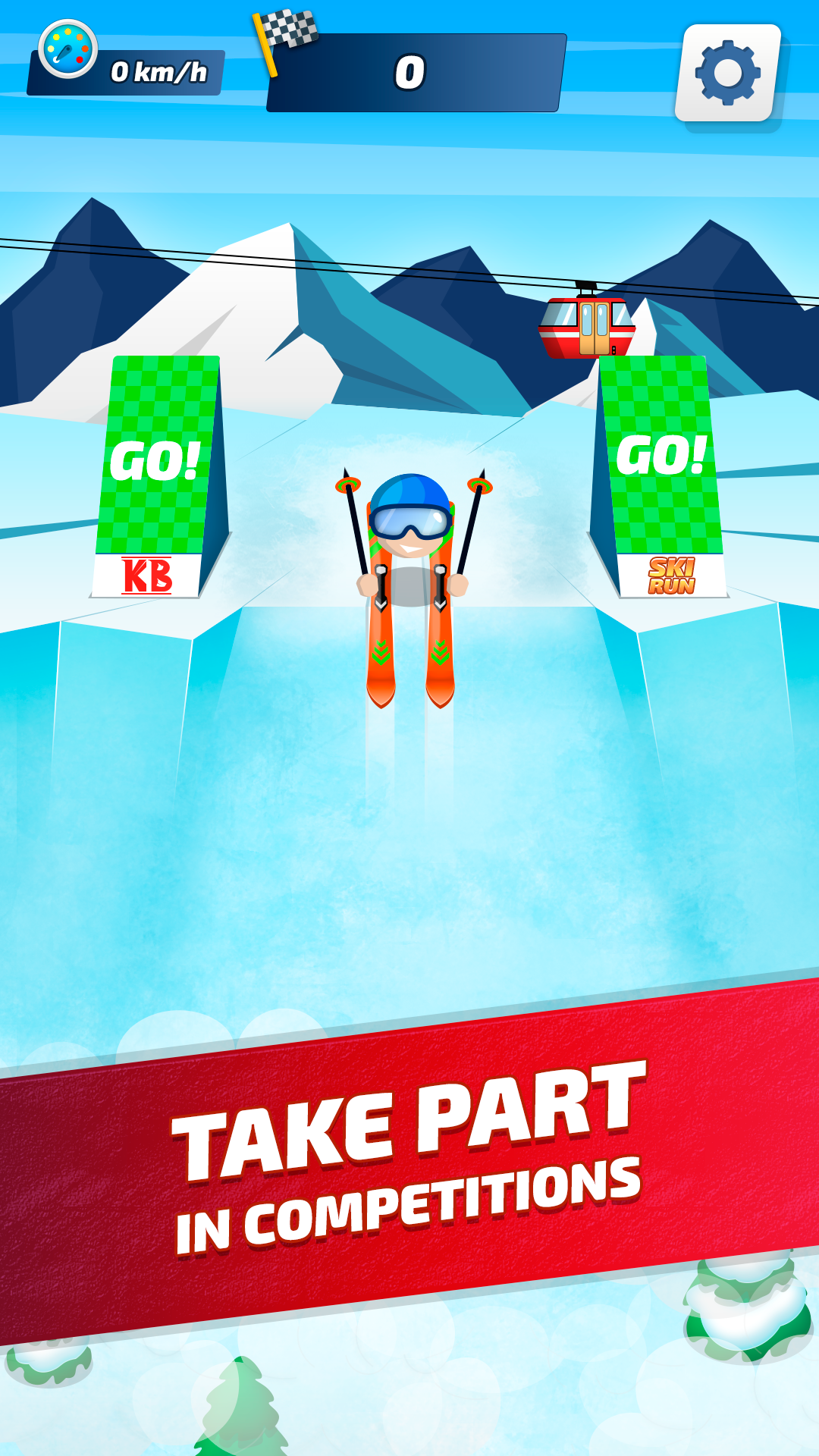 Cuplikan Layar Game Ski Run: Winter race