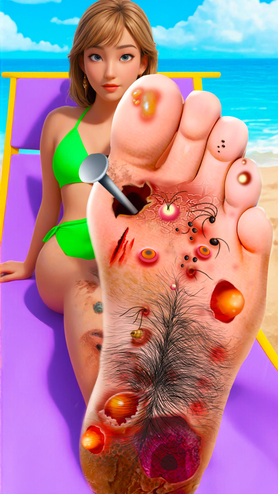 Foot care asmr salon makeup Game Screenshot