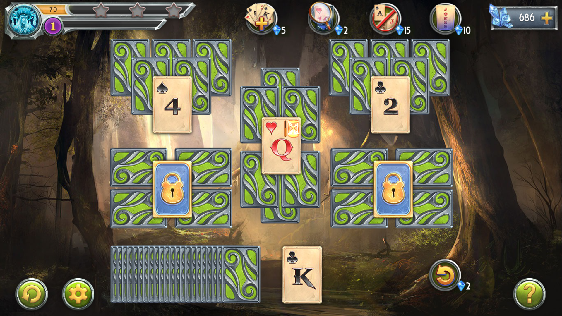 Tri Peaks Solitaire Game Screenshot