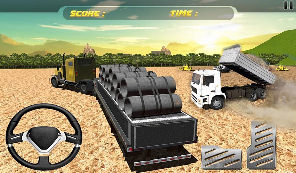 Hill Bridge Construction Crane screenshot game
