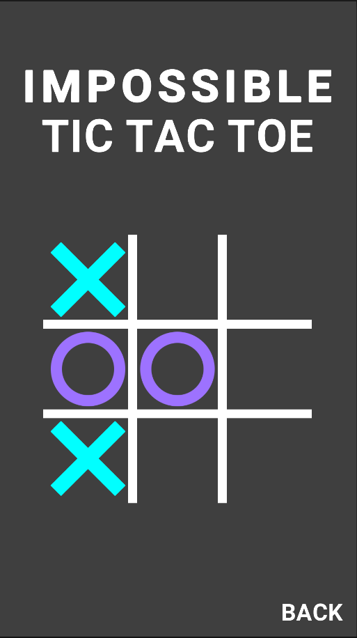 IMPOSSIBLE Tic Tac Toe screenshot game