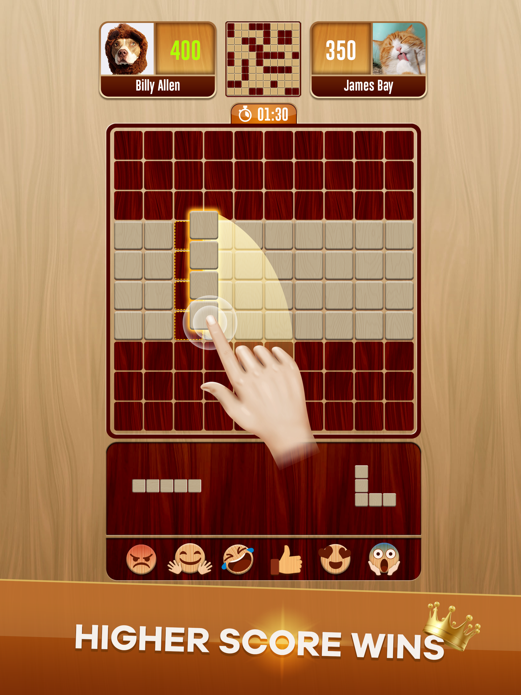 Woody Battle Block Puzzle Dual Game Screenshot