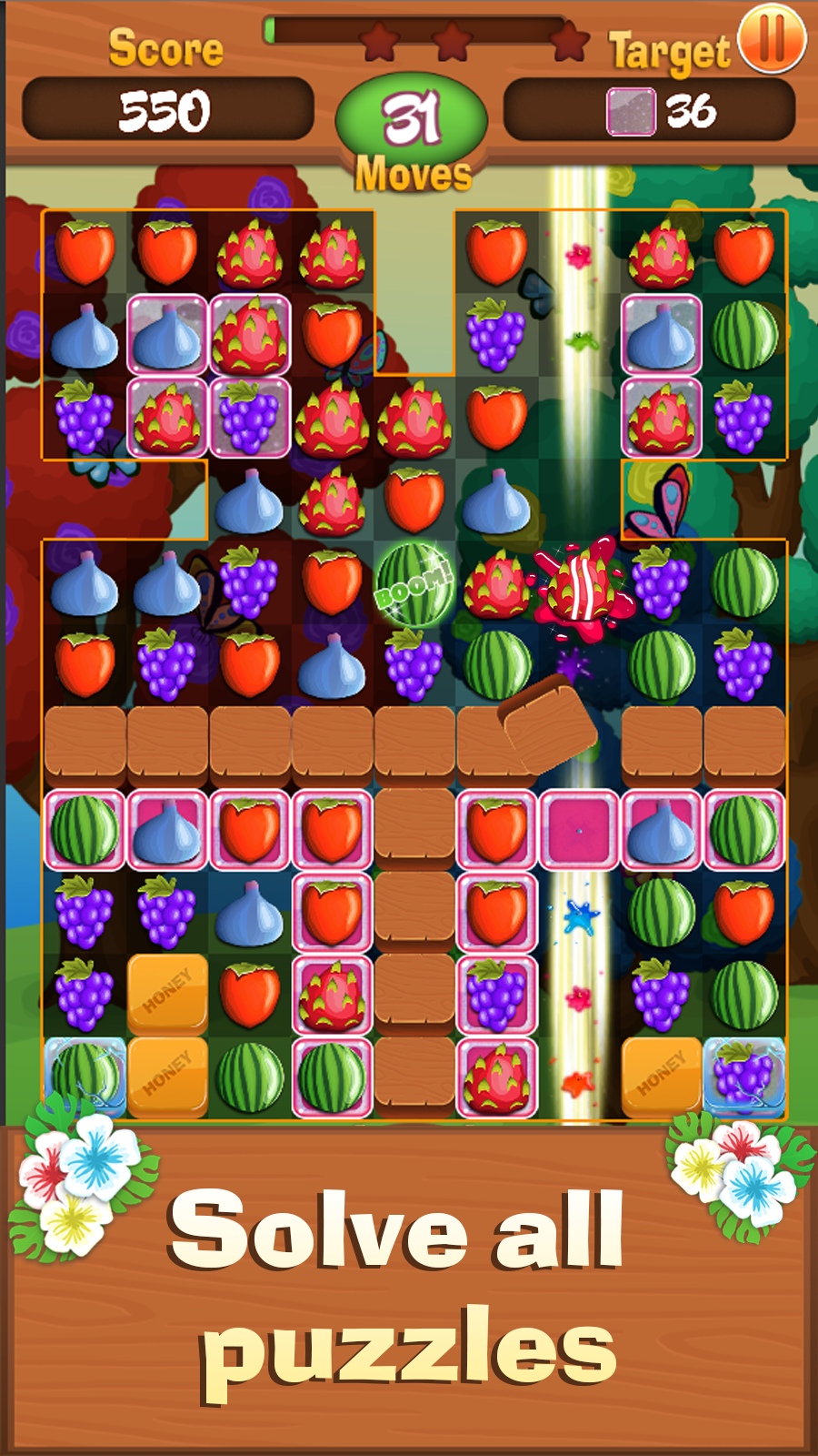 Fruit Rio Splash: Match 3 Game Screenshot