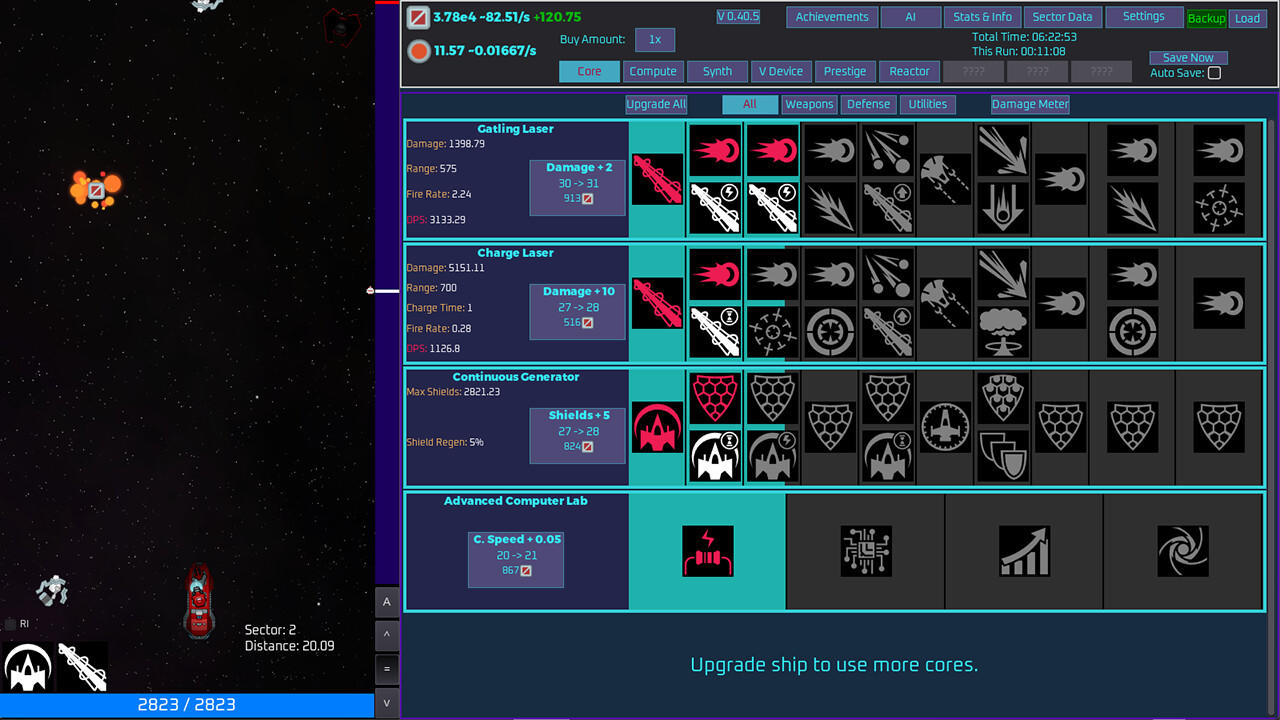 Unnamed Space Idle Game Screenshot