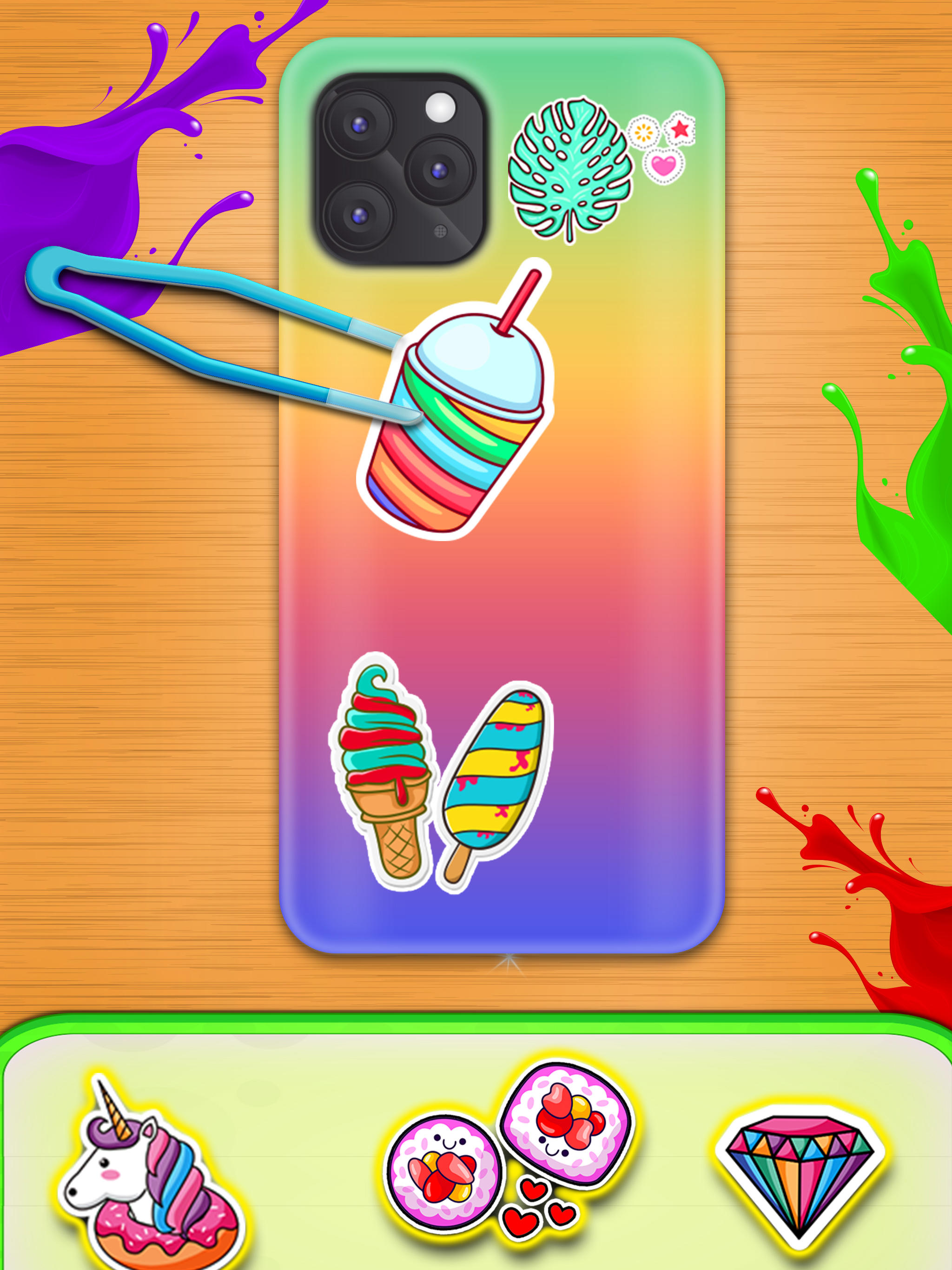 Phone Case DIY Mobile Paint 게임 스크린 샷