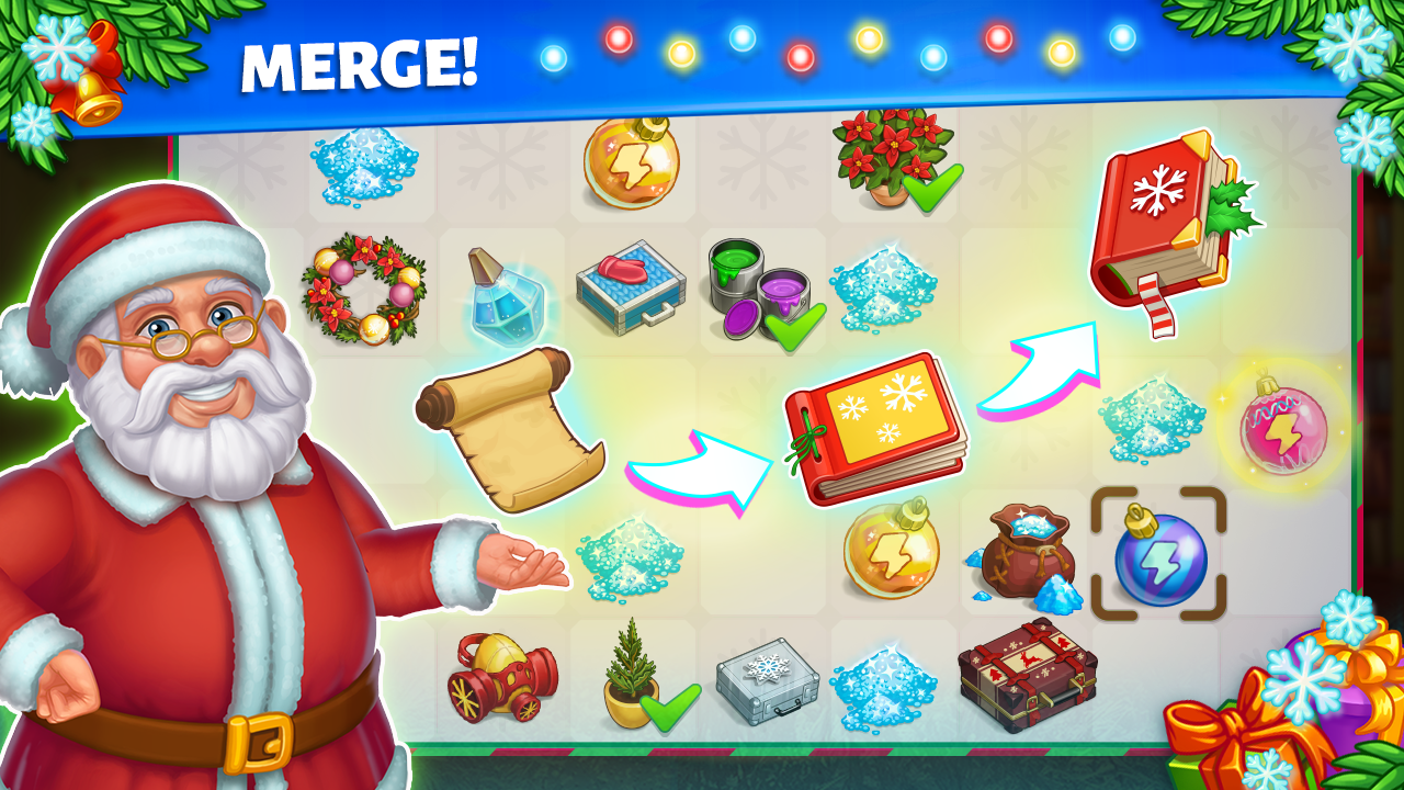 Cuplikan Layar Game Merge Christmas: Home Design