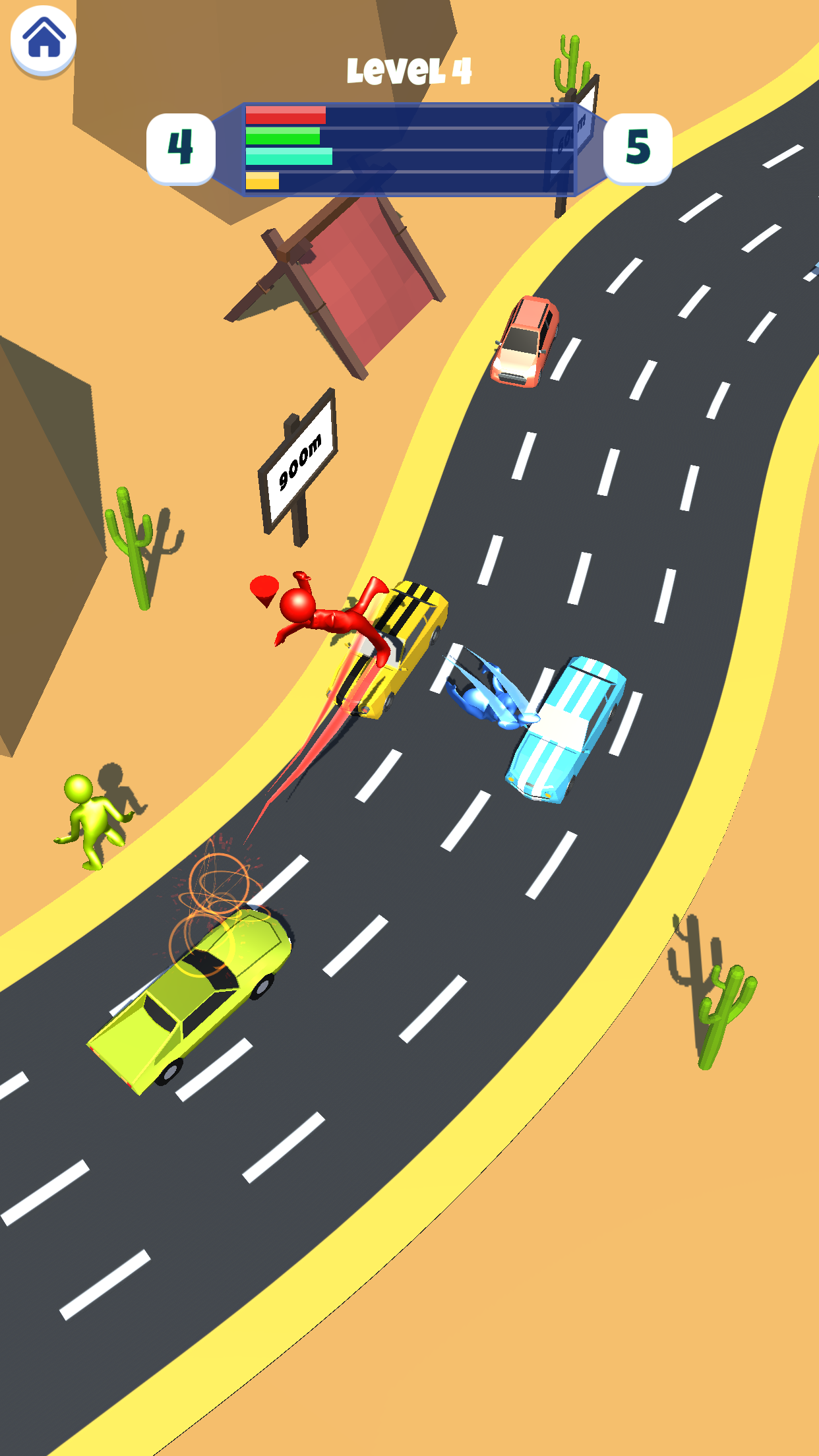 Ragdoll Car Hit 3D Game Screenshot