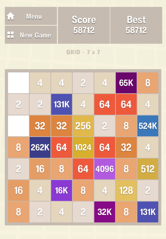 Скриншот игры 2048