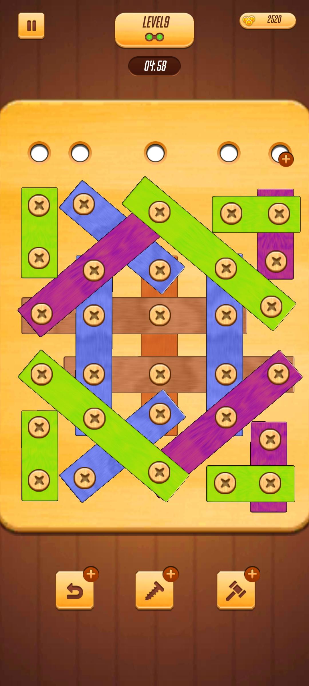 Wood & Nuts -Screw Puzzle Game Game Screenshot