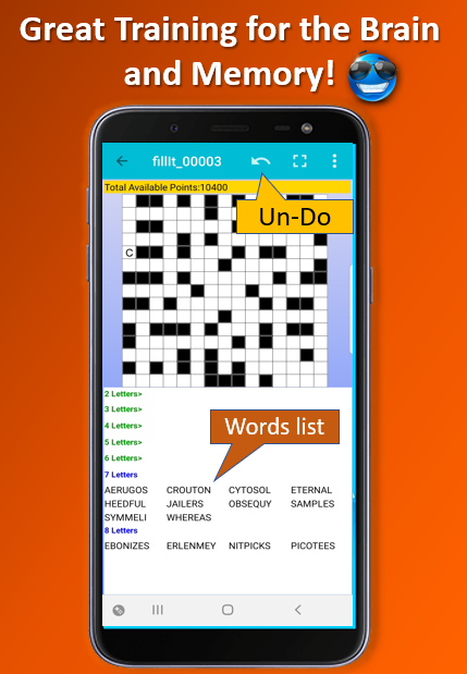 Cuplikan Layar Game Fill ins puzzles word puzzles