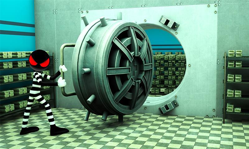 Cuplikan Layar Game Stickman Bank Robbery Escape