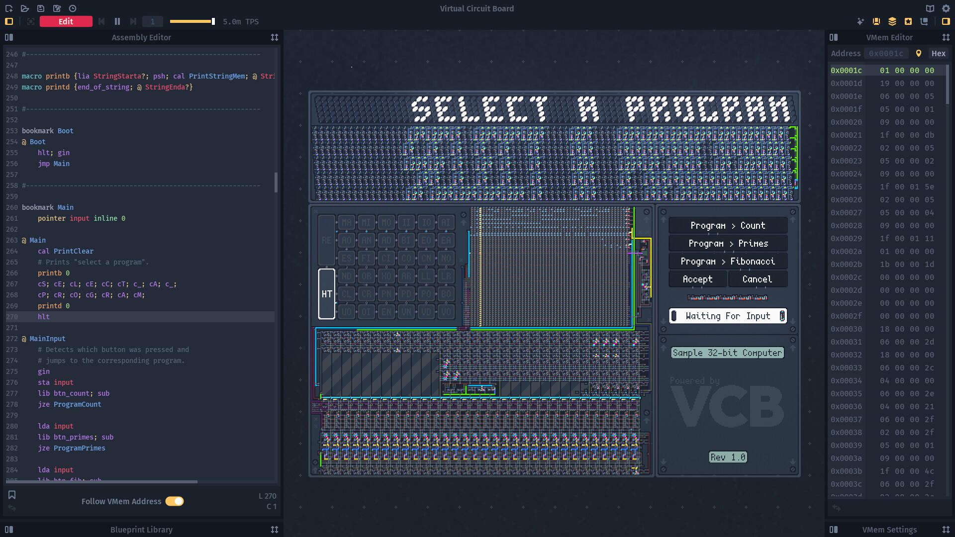 Screenshot of Virtual Circuit Board