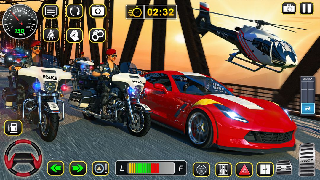 자전거 추격 3D 경찰차 게임 게임 스크린 샷