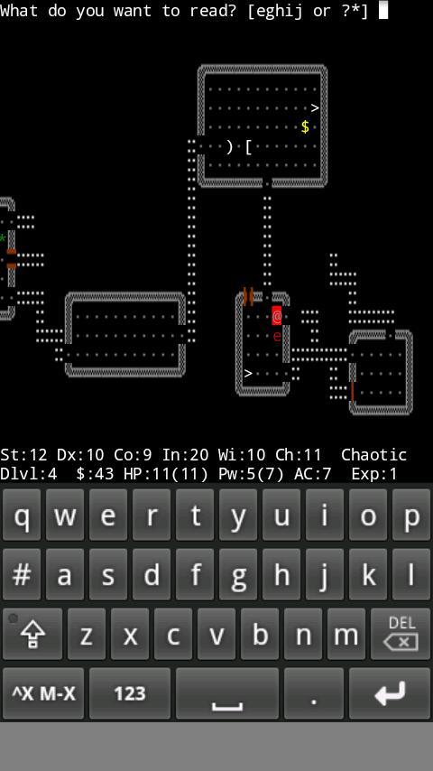 Cuplikan Layar Game NetHack Slash'EM