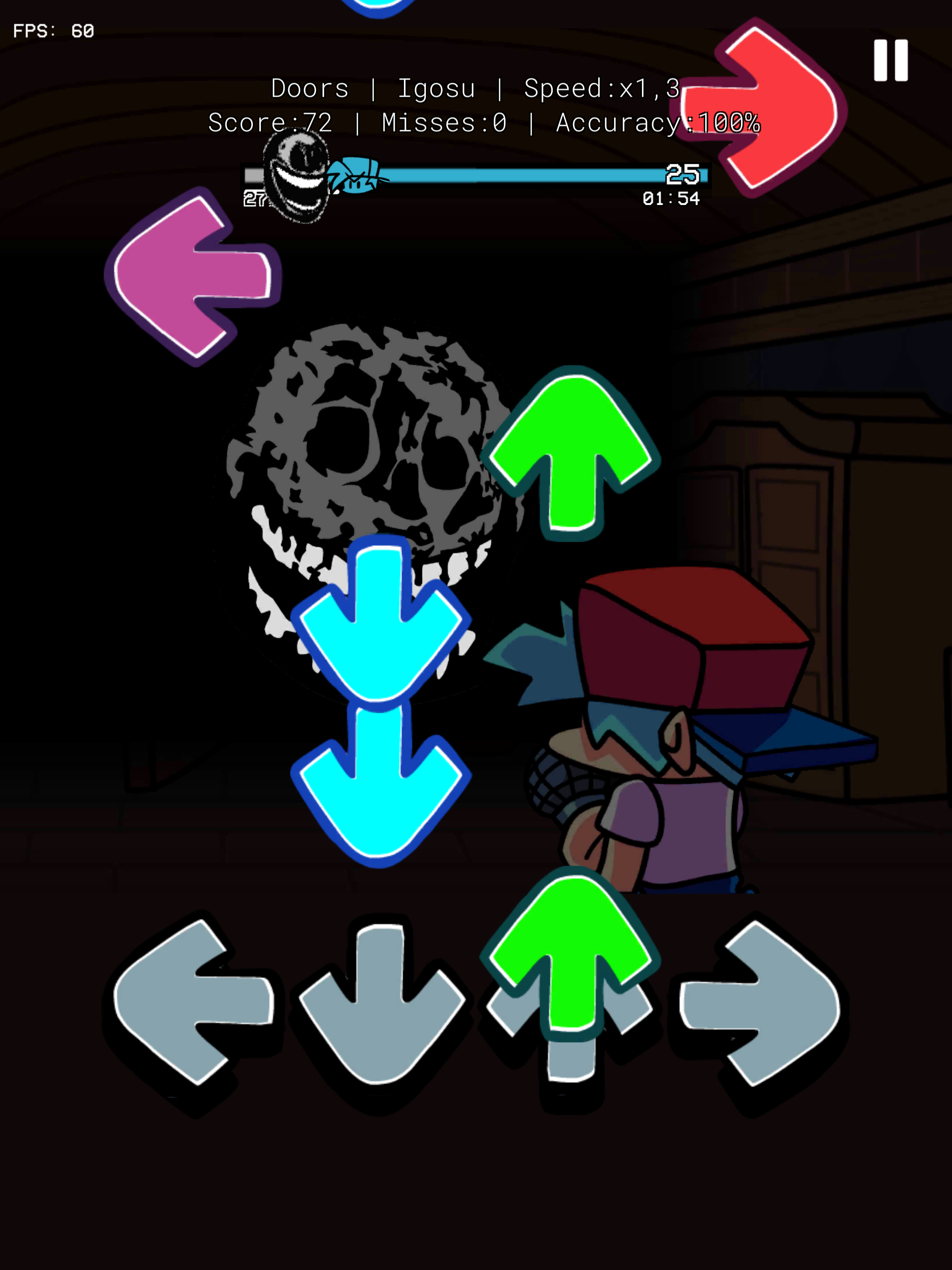 Screenshot of FNF Undertale Mix Door Lore