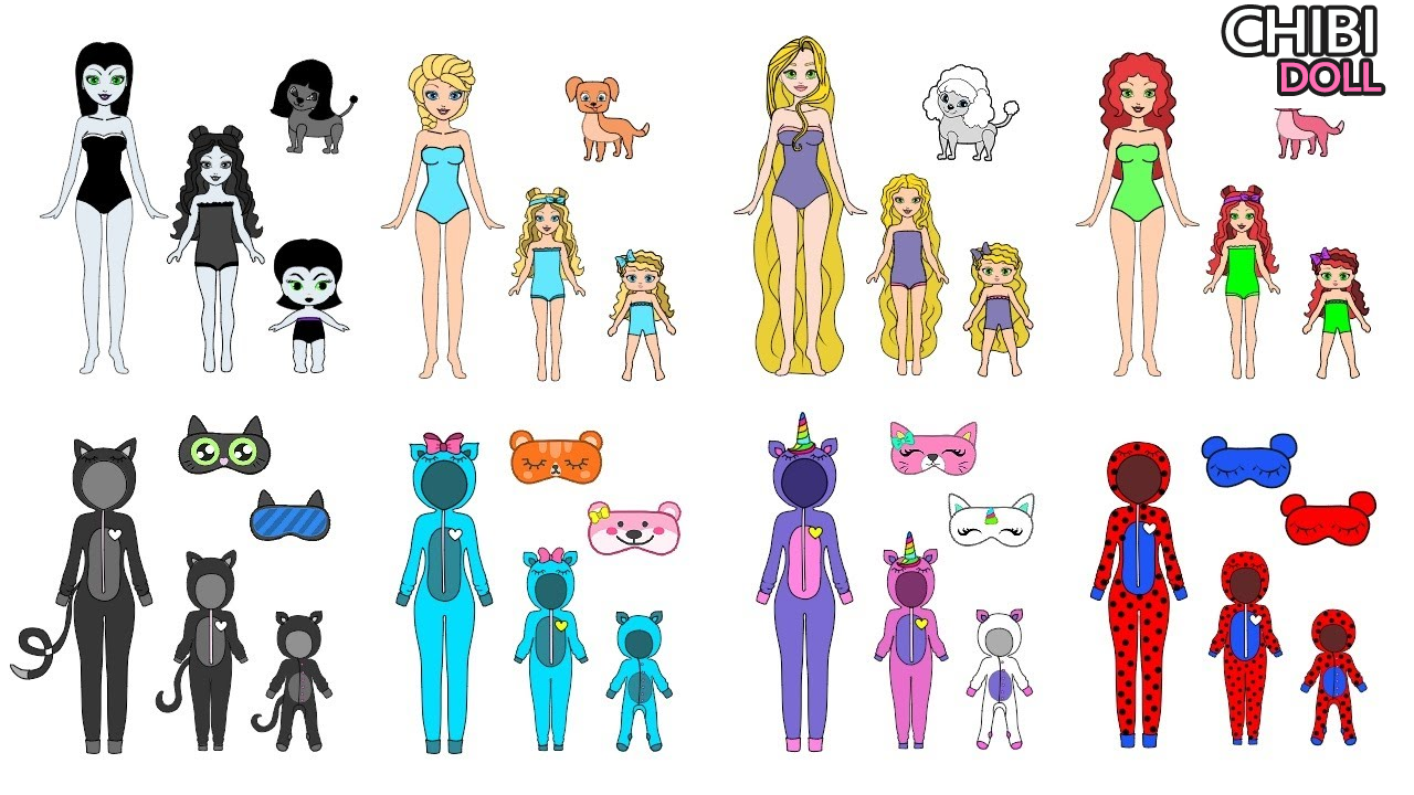 Cutest Paper Doll Printable Set with Pet Cat | Kids Activities Blog
