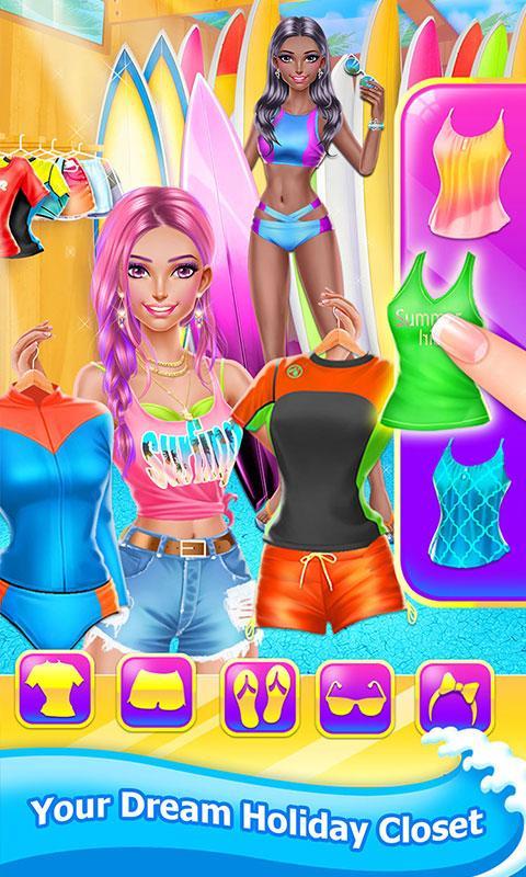 Summer Girls Surfing SPA Salon Game Screenshot