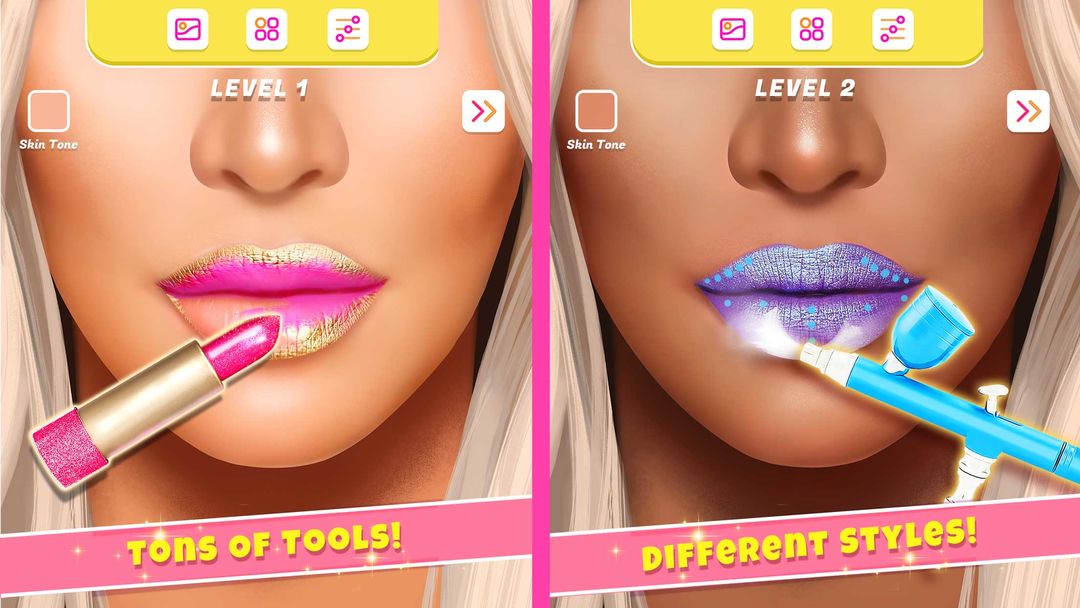 Screenshot of Lip Art Makeup Artist Games