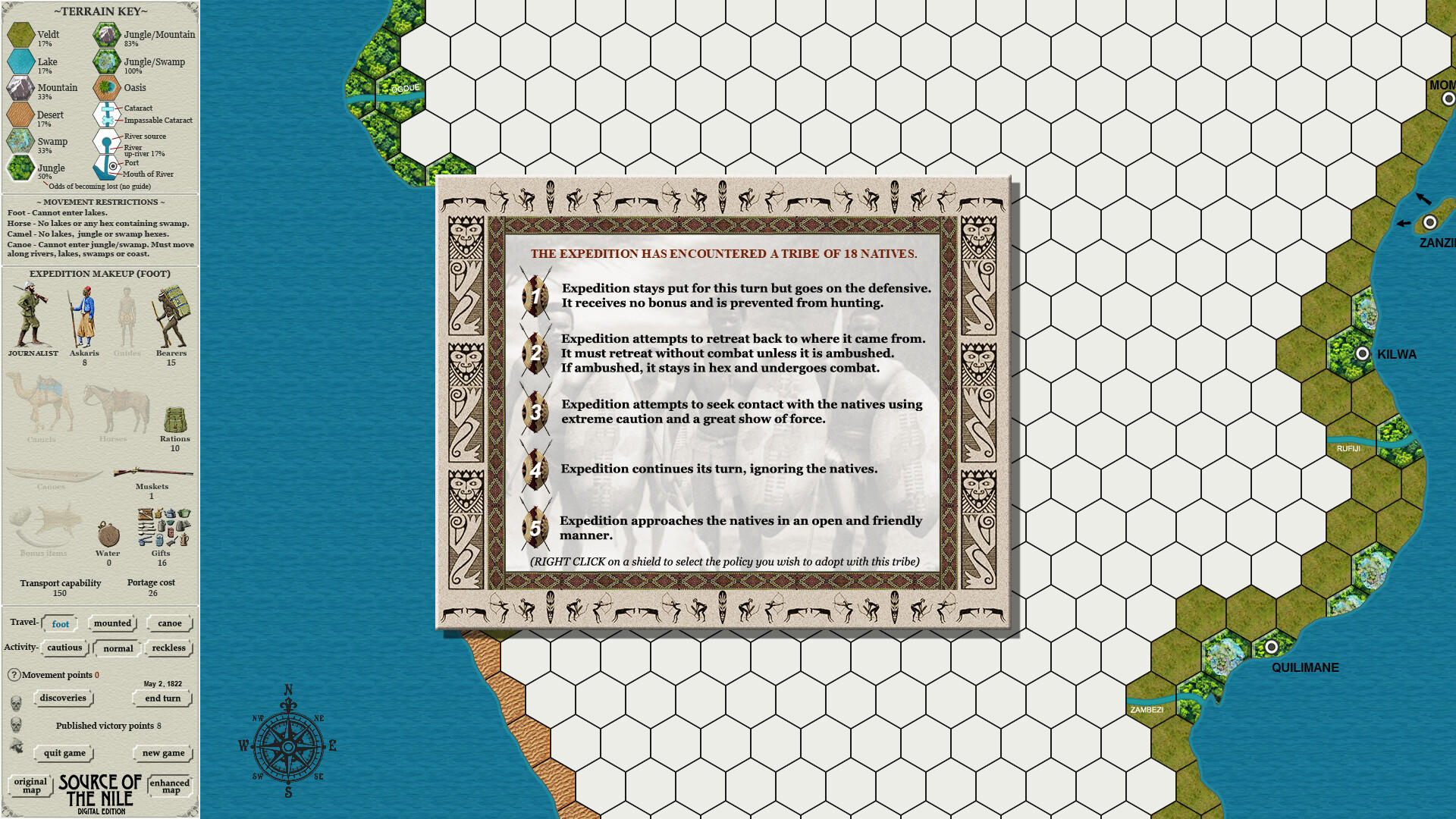 Screenshot of Source of the Nile Digital Edition