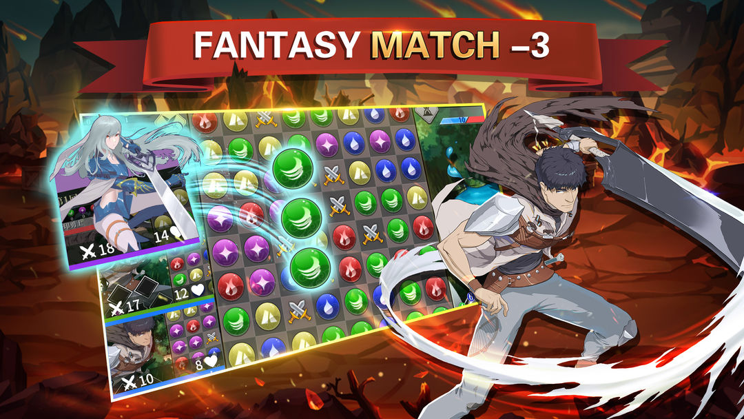 Lost Rings - Fantasy Puzzle RPG Match 3 Games 게임 스크린 샷