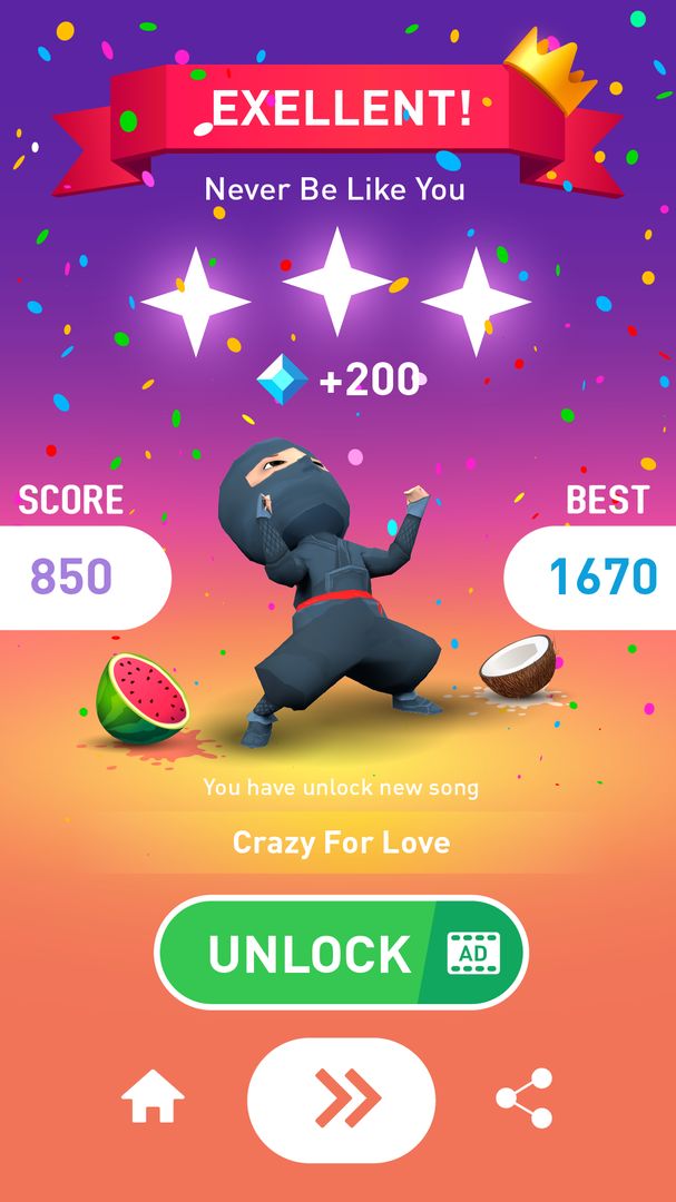 Screenshot of Chop Ninja : EDM Chop Fruit Game
