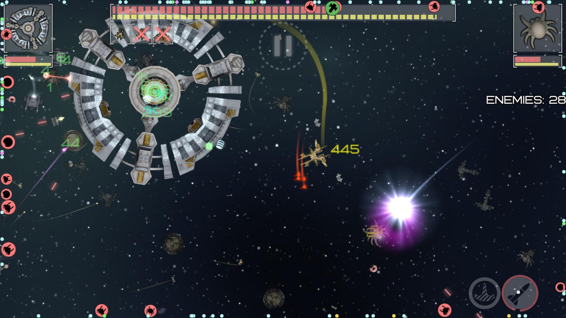 Screenshot of Event Horizon: spaceship builder and alien shooter