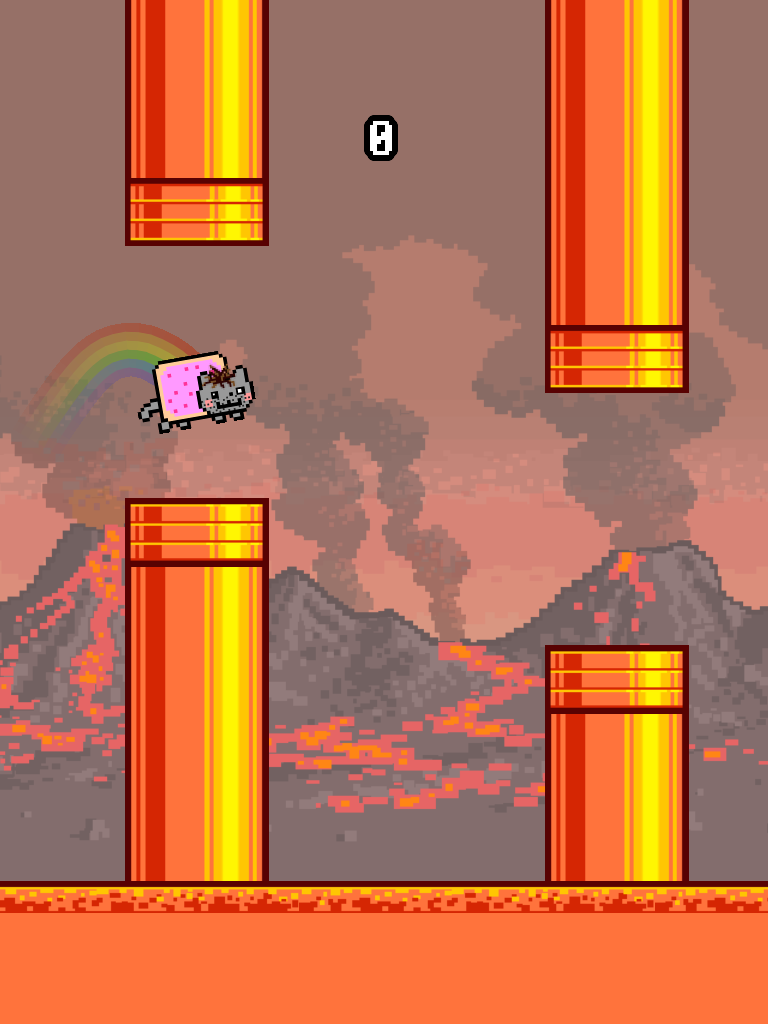 Flappy Nyan: flying cat wings 遊戲截圖