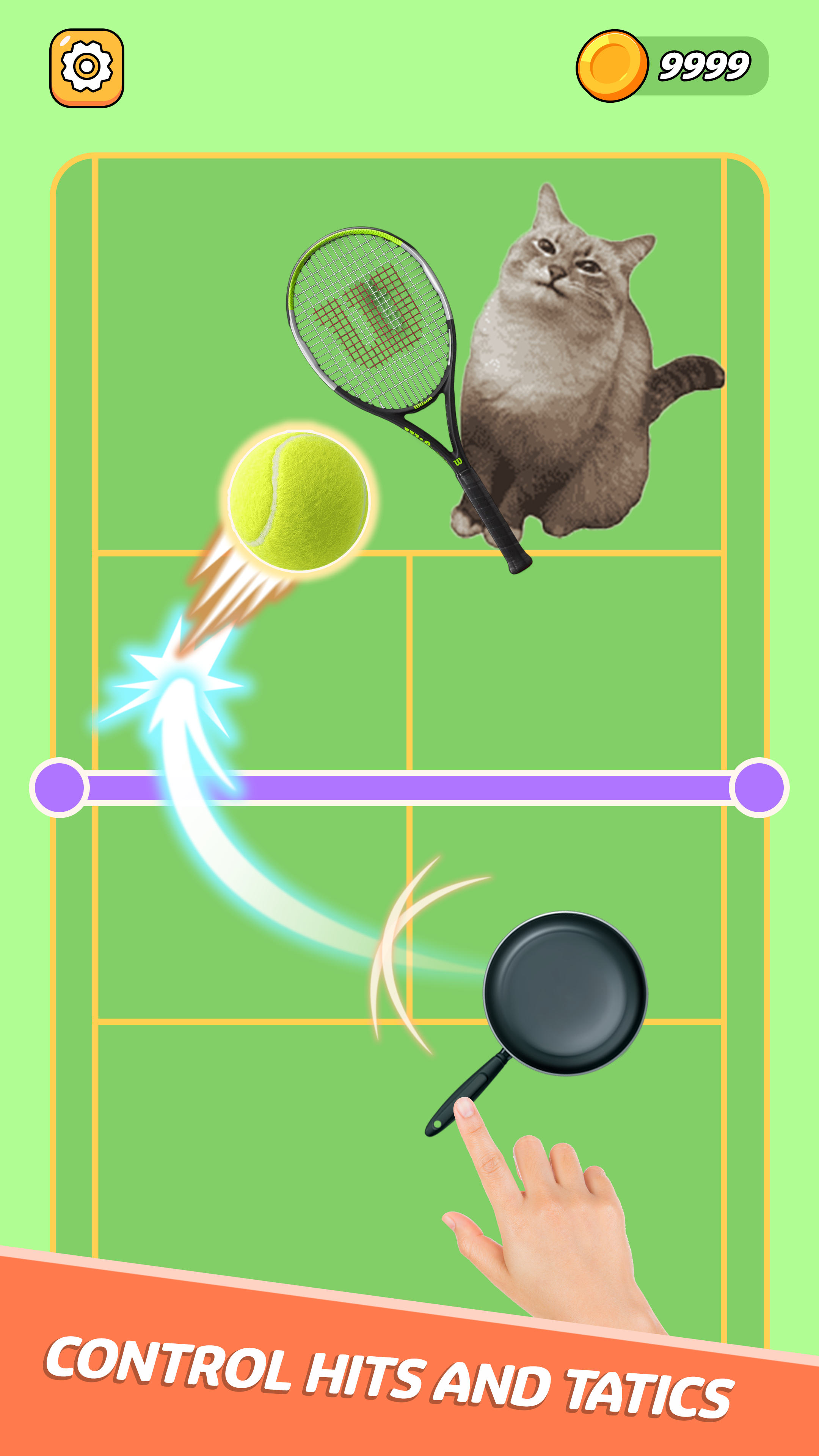 Screenshot of Tennis Cat - Funny Meme Cat