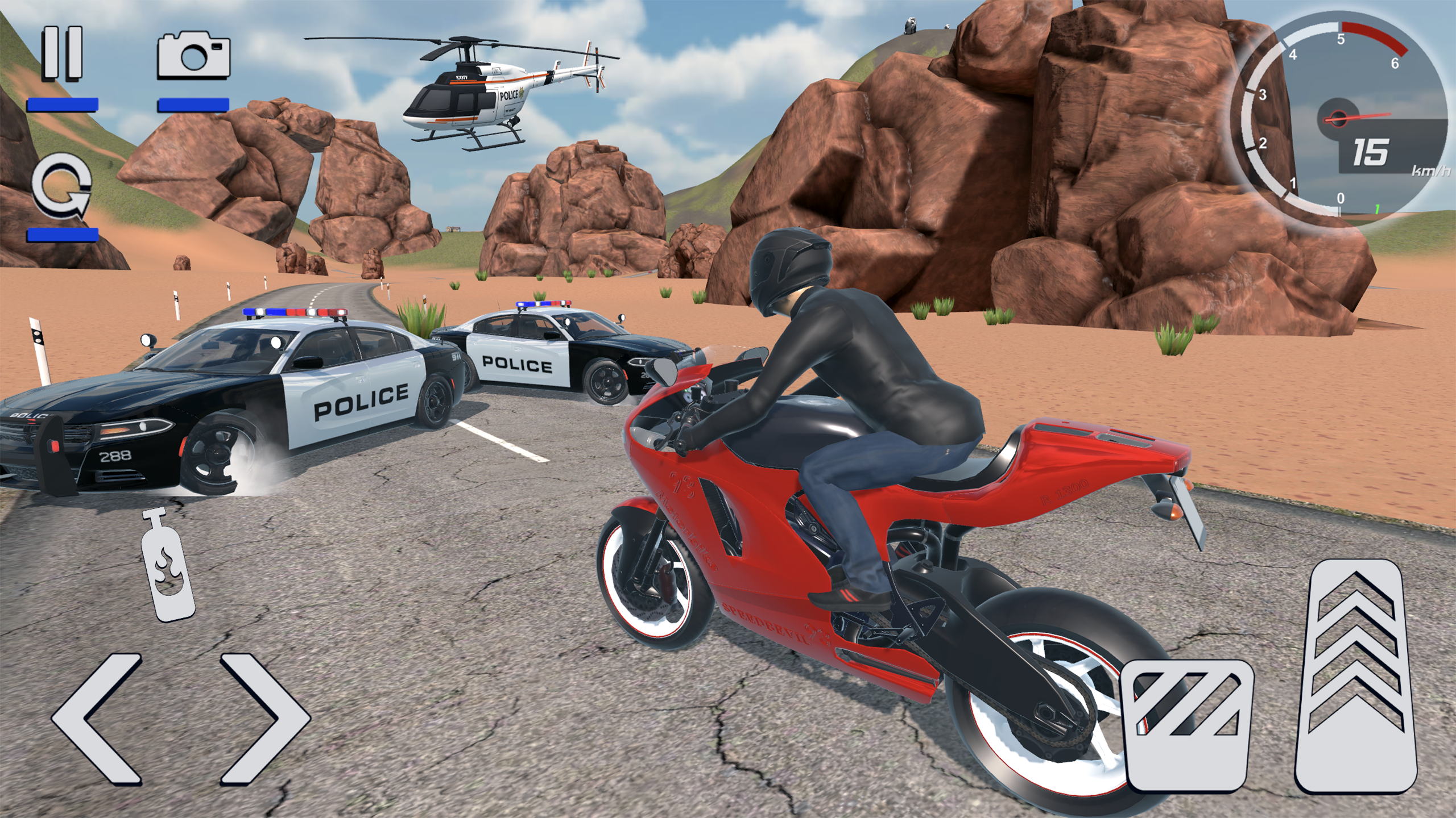 Motorcycle Driving: Cop Chase Game Screenshot