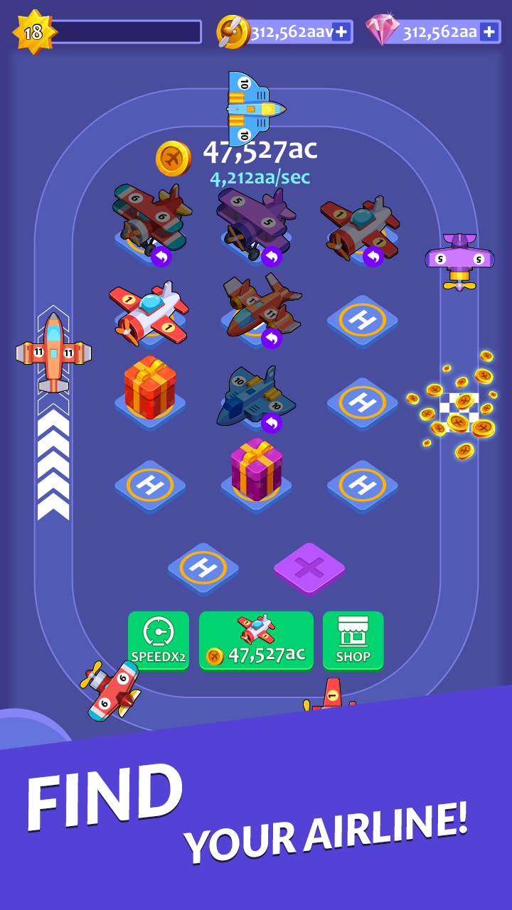 Merge Plane Idle Game Screenshot