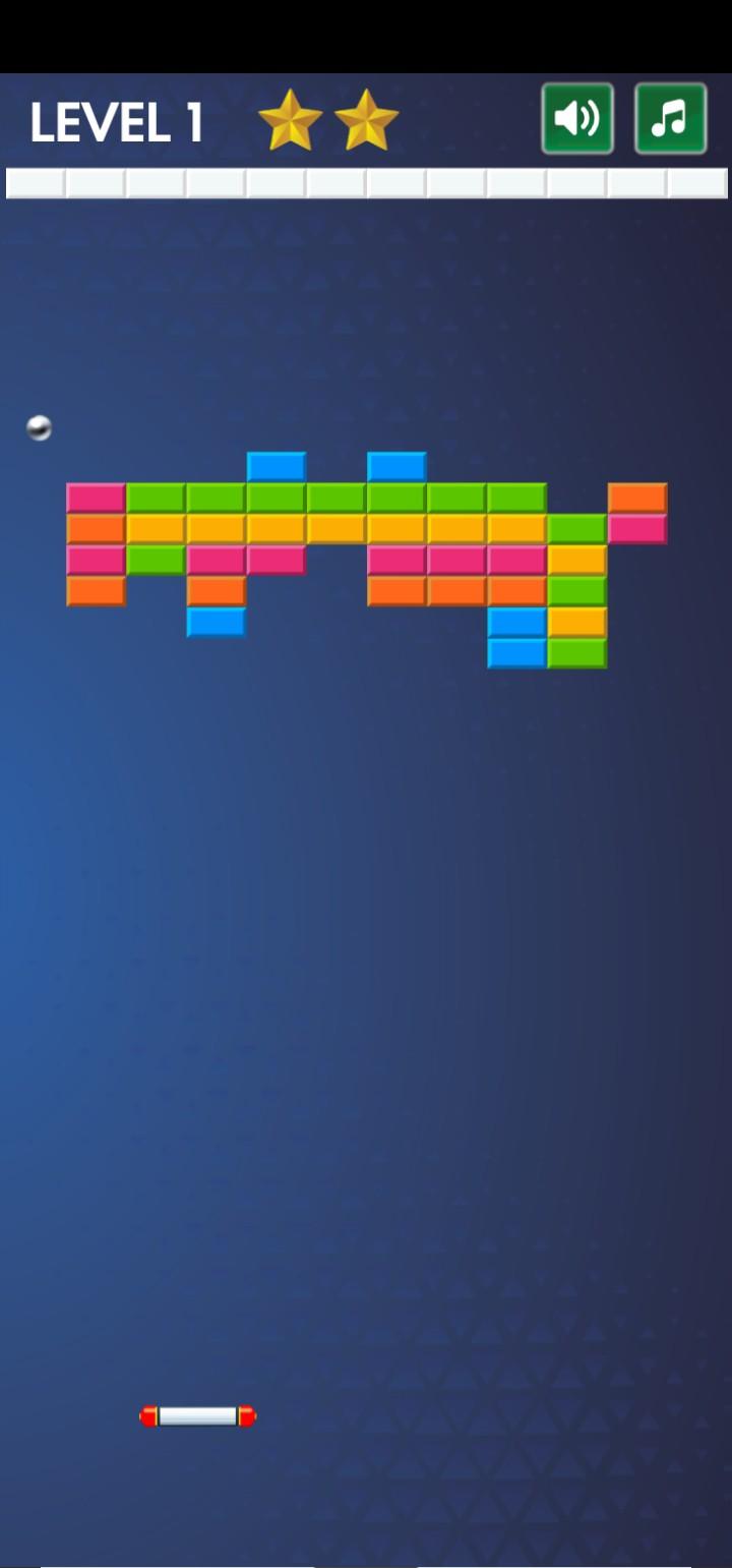 Galaxy Bricks Breaker Game Screenshot