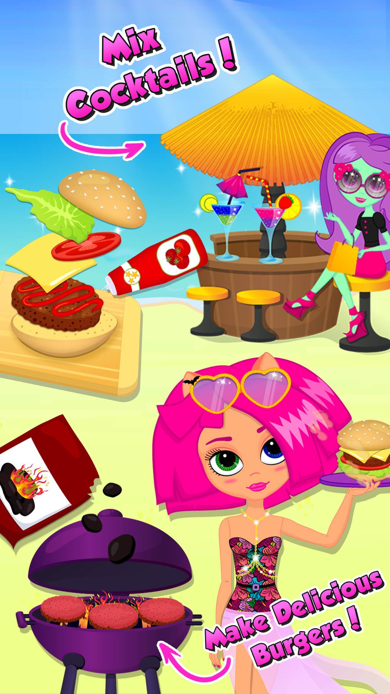 Monster Sisters Summer Party Game Screenshot