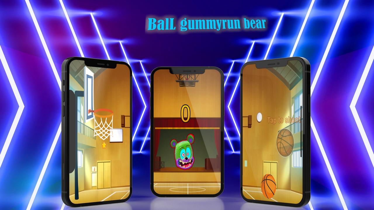 BaLL gummyrun bear basket game Game Screenshot