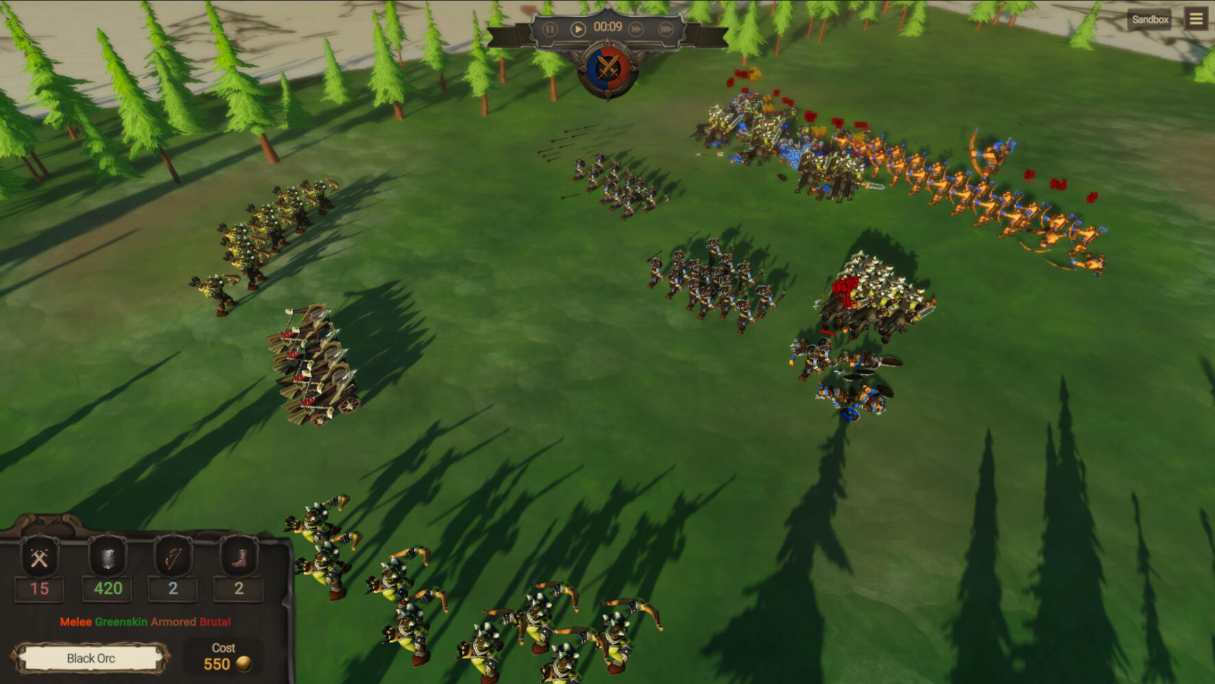 Warlords Battle Simulator screenshot game