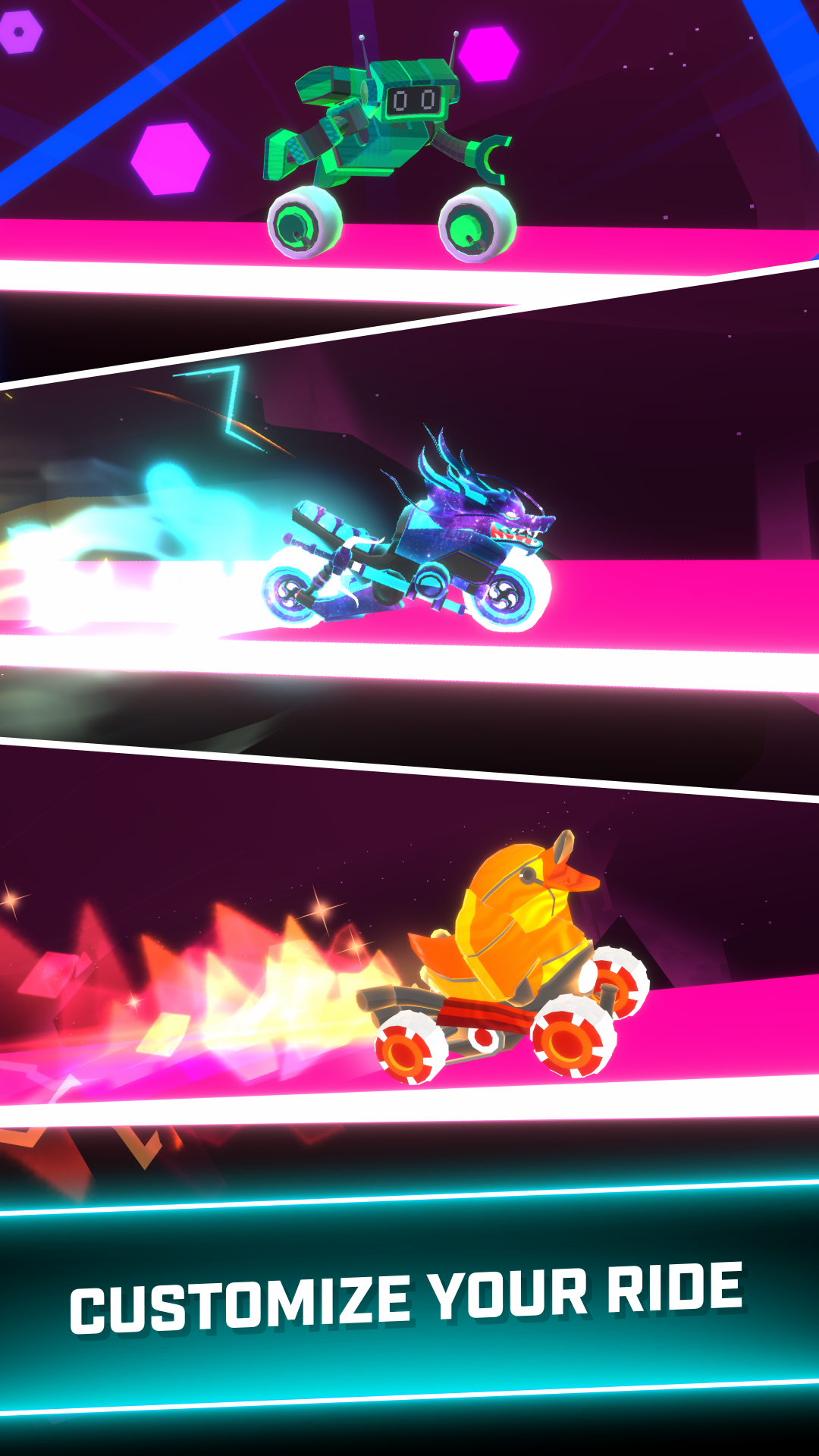 Rider Worlds - Neon Bike Races遊戲截圖
