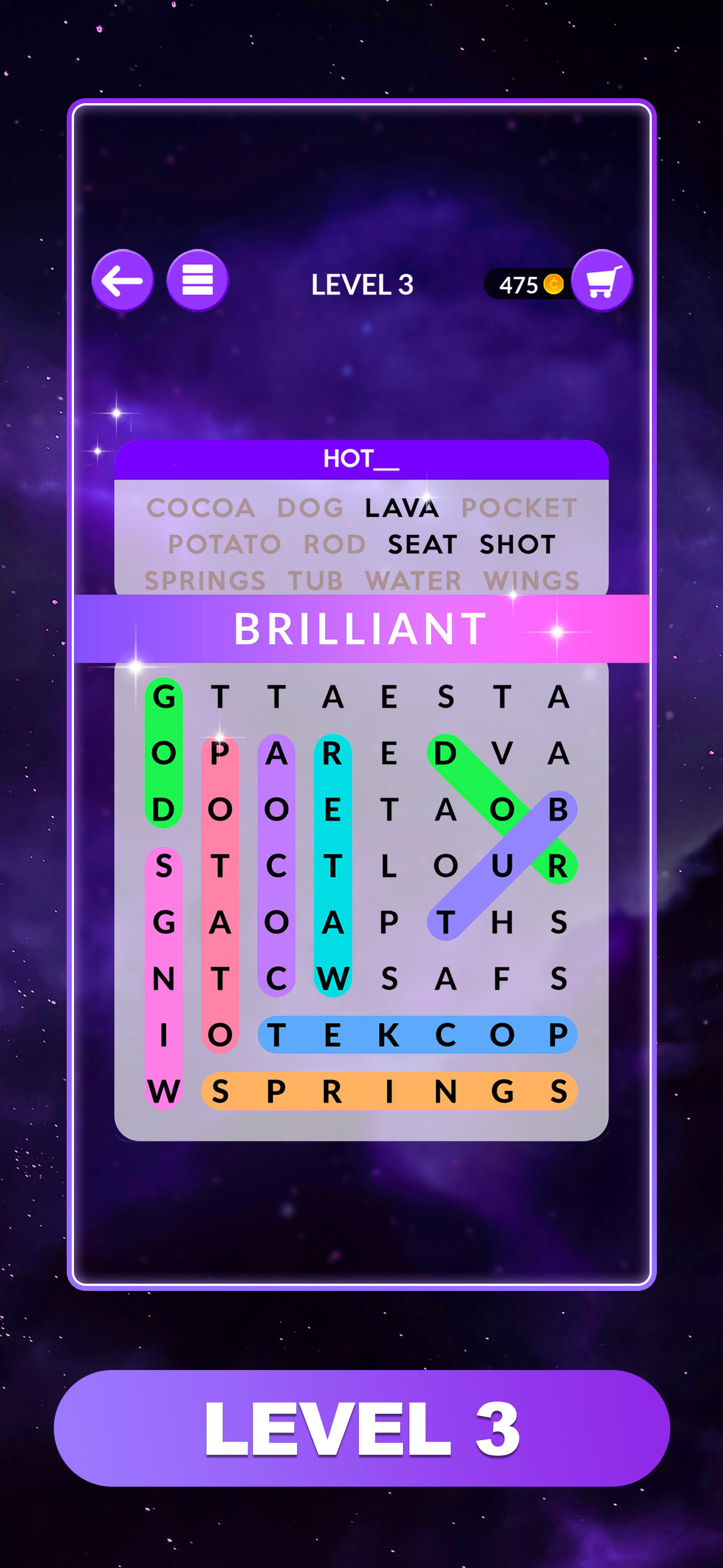 Wordscapes Search: Word Games Game Screenshot