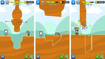 Slice Bridges: Rush To Toilet Game Screenshot