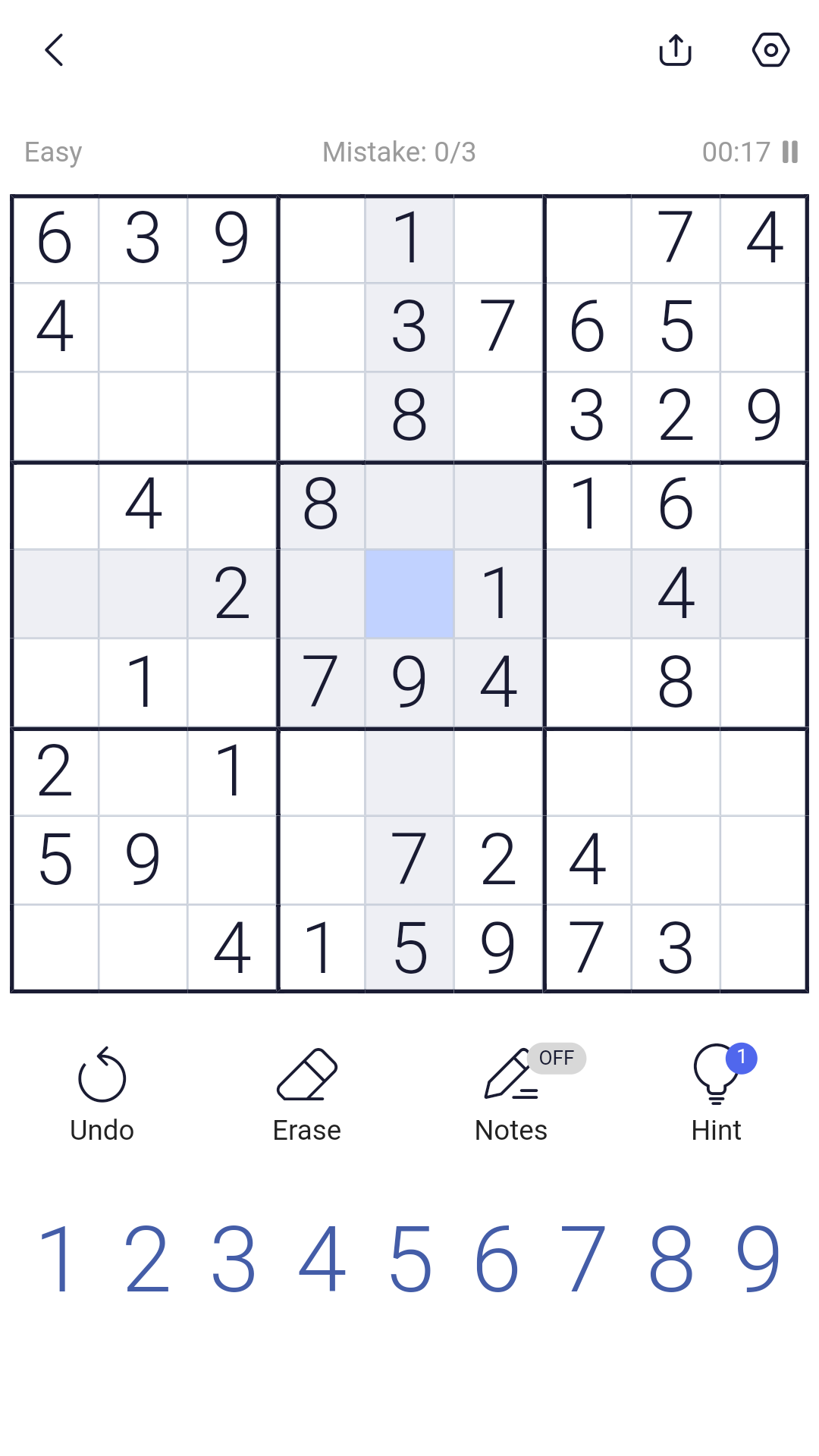 Screenshot 1 of Sudoku - Sudoku puzzle, Brain game, Number game 3.9.0